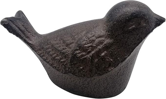 Comfy Hour 3.5" Heavy Duty Cast Iron Bird Figurine, Decorative Vintage Brown Sparrow Statue for Farmhouse Home Decor, Shelf, Mantel & Tiered Tray, Bird Lovers Gift, 1 pc