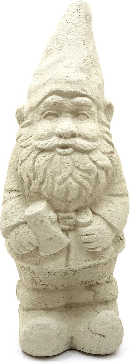 Vintage Garden Gnomes (Set/5): Durable Solid Stone Statues with Aged Texture. Sealed for Outdoor Use. Handcrafted USA. (Classic/Whitish)