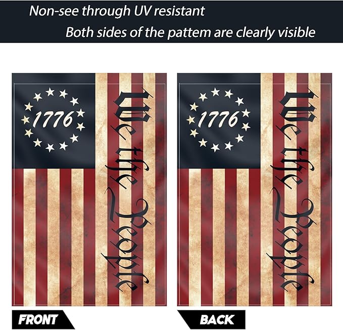 We The People 1776 Flag Double Sided 12x18in Outdoor Vintage American Betsy Ross 13 Star Flags for Yard Lawn Home Garden Decor USA Flag