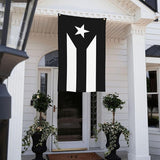 Black Puerto Rico Flag 3x5 Foot Puerto Rican National Flags with 2 Grommets for Indoor Outdoor Yard House Garden Décor