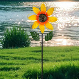 DREAMSOUL 13 Inch Dia Wind Spinner Outdoor, Sunflower Wind Spinner Metal Kinetic Spinner for Garden Yard Art Decor (57 * 13 Inches)