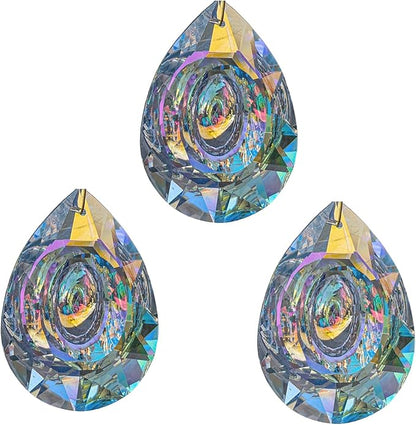 Crystal Prism Suncatchers DIY,AB Sparkling Teardrop Sun Catcher with Crystals Hanging Crystal for Windows, Chandeliers, Car & Garden Déco