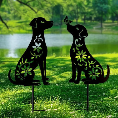 Dog Metal Decorative Garden Stakes, Dachshund Unique Gifts for Dog Lovers, Garden Decor for Outside, Yard Art, Patio, Outdoor Decor, Garden Decorations, Lawn Ornaments (2 Pack)