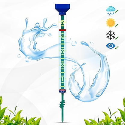 Headwind EZRead 21” Giant Professional Outdoor rain Gauge, USA Made Heavy Duty All Weather Freeze Proof Stake or mountable with Float, Blue (820-1002BLU)