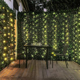Artificial Ivy Privacy Fence with Lights 120x40in Grass Wall Screen Fake Vines Balcony Fence Privacy Screen Cover, Faux Ivy Leaf Hedge Panels Wall Decoration