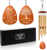 Wazzio Memorial Sympathy Gifts for Loss of Dad, Memorial Wind Chimes for Loss of Father, in Memory of Father Sympathy Gifts for Christmas Fathers Day for Garden Home Outdoors