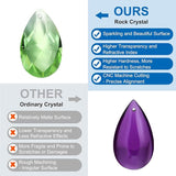 PATIKIL Teardrop Crystal Chandelier Pendants Beads, 5 Pack 135mm Length 38mm Chandelier Prisms Parts Ornaments Hanging Beads for DIY Arts Crafts Decoration, Light Green