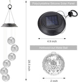 Gifts for Women, Mom Grandma Gifts for Mothers Day, Birthday Gardening Gifts for Women, Solar Lights Outdoor Decorative Solar Wind Chimes for Outside Silver Ball Garden Decor Yard Patio Porch