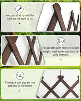 2 Pack Expandable Wooden Lattice Fence Panel, 3.2 x 6.1 Ft Large Wood Garden Trellis for Climbing Plants, Outdoor Privacy Fence Wall for Ivy Rose Vine, Patio Yard Balcony Decor