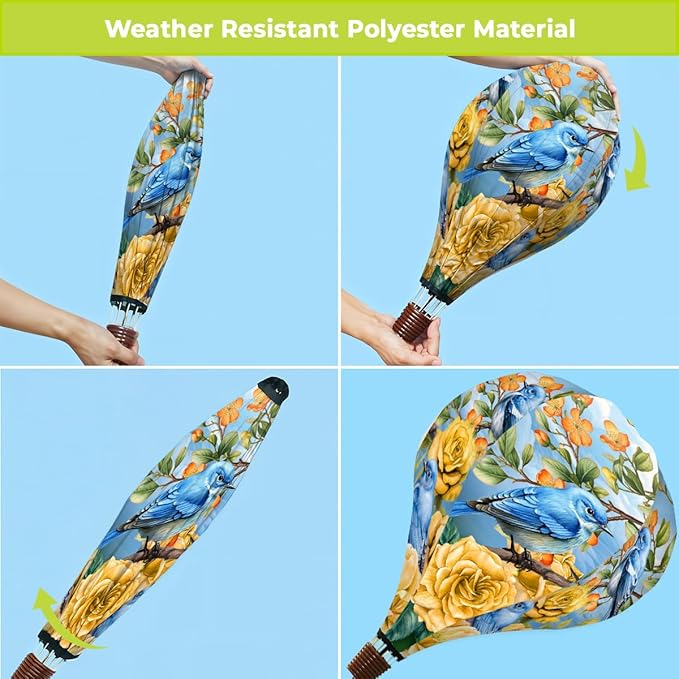 Briarwood Lane Bluebirds and Roses Hot Air Balloon Spinner
