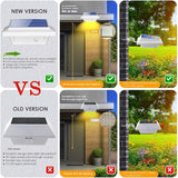 Gutter Lights, 40 LEDs Solar Patio Decor Lights, Deck Lights Outdoor Waterproof Fence Lights for Wall Backyard Porch, Patio, Pool,Step Stairs, Yard, Garden, Pathway (2Pack_White,Warm White Light)