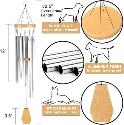 Dog Memorial Gifts Wind Chime, Cat Memorial Gift for Loss of Pet, Loss of Dogs Sympathy Gift, In Memory of Pets Dog Cat Passing Away, Pets Remembrance Bereavement Gifts,Cats Grieving Dogs Pet Sympathy