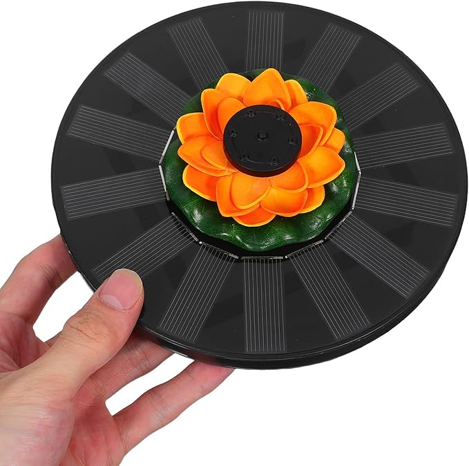 Floating Solar Fountain for Pond and Bird Bath with 16cm Lotus Design, Solar Powered Outdoor Water Fountain for Garden Landscaping and Fish Pond Decor