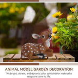 Resin Sika Deer Statue, 9.8in Lifelike Lying Deer Figurine, Weather-Resistant Garden Sculpture for Outdoor Yard Decor, Patio Lawn Ornament, Home Accents, Housewarming Gift