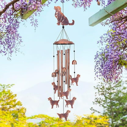 for Mom Golden Retriever Dog Wind Chimes for Outside,Dog Gifts for Women Men/Memorial Gift/Birthday Gifts Metal windchimes Outdoors/Indoors,Garden Decor,Patio,Porch,Yard Decorations