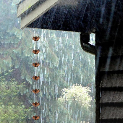 8.5 ft Lotus Rain Chain, 12 Cups Decorative Rain Chains for Gutters, Replacement for Downspout, Adjustable Length