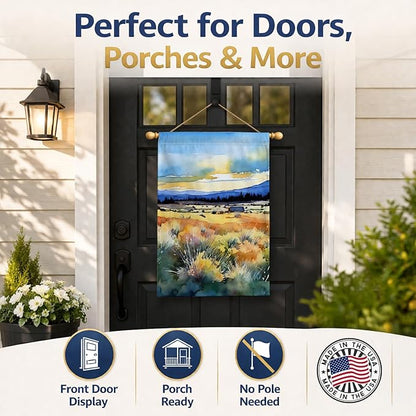 Caroline's Treasures Nevada Sagebrush in Watercolor House Flag Large Porch Sleeve Pole Decorative Outside Yard Banner Artwork Wall Hanging, Polyester, House Size, Multicolor