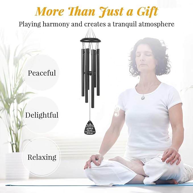 Gifts for Grandma, 25''Wind Chimes Black, Best Grandmother Birthday Gifts from Grandkids, Thanksgiving, Ideas for Grandma
