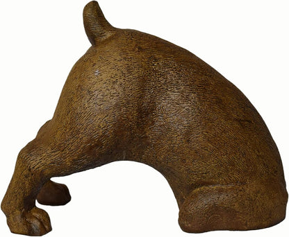 Digging Dog Concrete Garden Statue- 13" Tall- Espresso Stain Color