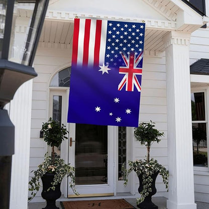 USA Australia Combination Flag 5X8FT, American Australian Flags,Both Sides Printed, Men Women Banner,Vibrant Colors, Double Stitched with 2 Brass Grommets, Bar Garden Street Decoration, GYM, Office Decor,Indoor Outdoor Use,Gifts. (US-AUS-Z, 5x8ft)