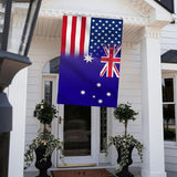 USA Australia Combination Flag 2X3FT, American Australian Flags,Both Sides Printed, Men Women Banner,Vibrant Colors, Double Stitched with 2 Brass Grommets, Bar Garden Street Decoration, GYM, Office Decor,Indoor Outdoor Use,Gifts. (US-AUS-Z, 2x3ft)