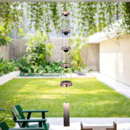 Sympathy Wind Chimes Gift Outdoors Clearance, Copper Red Hanging Bell Temple Wind Chime for Outside Large Deep Tone, Feng Shui Tibetan Garden Windchimes Unique 36 inch, Musical Rain Good Luck Chimes