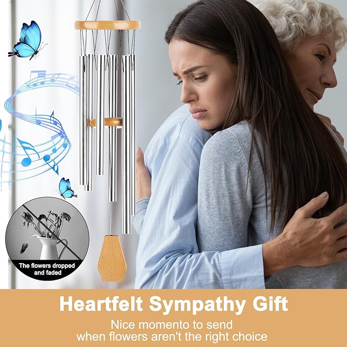 Personalized Wind Chimes Custom, Mom Memorial Gifts Remembrance Dad Sympathy, In Memory of Loss of Dad Mom Grief Funeral Gift, Loss of Loved One, Bereavement Sympathy Gift Memorial Mourning Condolence