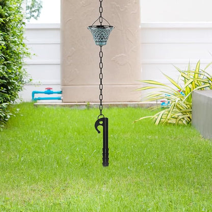 Tfro & Cile Rain Chain Anchoring Stake Black Cone Garden Locator for Gutter Downspout