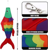NOVWANG Rainbow Fish Windsock, 40Inch Rainbow Carp Windsock Wind Streamer Wind Sock Outdoor Hanging Decoration for Yard Garden Patio Boat Home Decoration