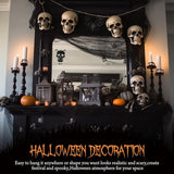 6 Pcs Halloween Decorations Creepy Cloth Indoor Outdoor, Scary Gauze Halloween Party Decoration, Spooky Home Decor Supplies for Table Tree Garden Doorways Haunted House Yard Skeleton (Black, 30"x72")