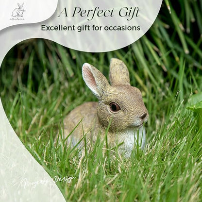3 Pcs Bunny Decor Figurines Garden Decorations, Cute Bunny Yard Statues Outdoor, Easter Rabbit Statues, Hand-Painted Resin Animal Figurines for Home Table Decor