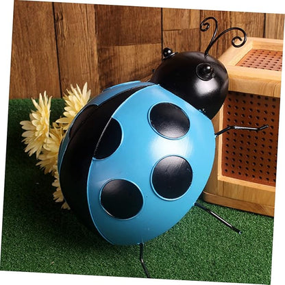 Kisangel 3pcs Simulated Ladybug Decor Iron Garden Ornaments for Outdoor Decoration for Yards and Patios Vibrant Colors for Home and Garden Aesthetics