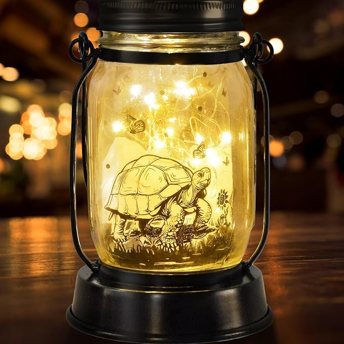 Tortoise Gifts for Women/Men Turtle Lovers Solar Lantern Mom Birthday, Mothers Day, Christmas Gifts, Turtle Solar Garden Decoration Outside for Yard, Patio,Backyard,Porch, Torches