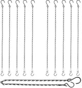RIFNY Hanging Chains with Hooks, 10 Pieces 24 Inch Black Chain for Hanging Bird Feeders Planters Baskets Billboards Lanterns Wind Chimes Ornaments Outdoor/Indoor Use (24 inch 10pcs)