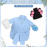 Shyyween Spring Porch Goose Outfits 23 Inch Lady Plastic Porch Goose Outfit Winter Pjs Light Blue Bathrobe Coffee Cup Curlers Cement Concrete Lawn Geese House Summer Statue Clothes