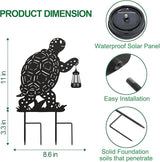 nawaza Turtle Metal Garden Stakes Decorative 2Pack,Solar Lights Outdoor Garden Decor Stake,Birthday Gifts for Mom Women,Decorative Metal Housewarming Ornament for Lawn Patio Yard Pathway Black.