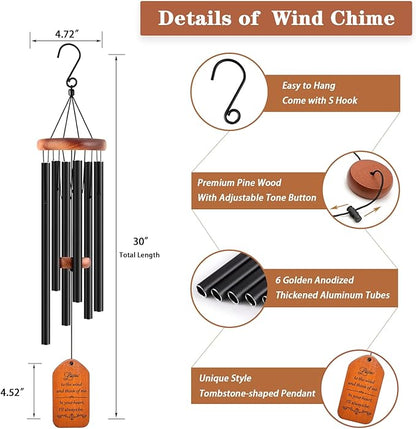 Soopau Sympathy Gift Baskets, 30" Wooden Memorial Wind Chimes for Loss of Loved One, Memorial/Bereavement/Condolence/Funeral Gifts, in Memory of a Loved One Mother Father