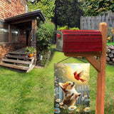 Spring Summer Garden Flags 12x18 Double Sided, Small Burlap Seasonal Cardinal Floral Corgi Dog Garden Flag Spring Summer Outdoor Yard Decorations for Outside Lawn Decor