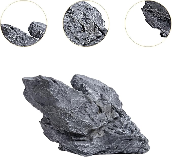 Baoblaze Artificial Rock Fake Rock PVC Versatile Decorative Sandstone Landscape Rock for Stations Squares Community Courtyard Backyard, 26cmx13cmx16cm