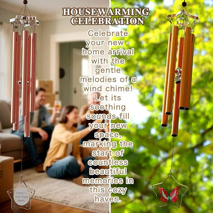Personalized Memorial Wind Chime with Custom Photo, Name & Date - Thoughtful Sympathy Gift for Garden, Porch, Backyard & Patio Decor