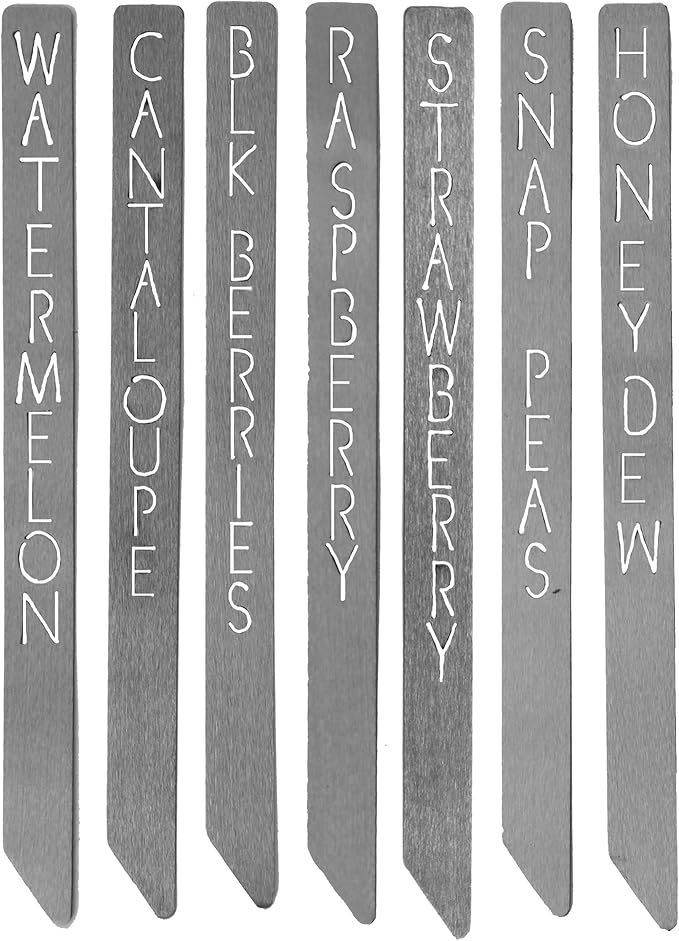 Customizable 15" Metal Garden Markers - Personalized Plant Labels, Herb & Vegetable Stakes, Outdoor Garden Signs, 80+ Varieties for Easy Plant ID (Single - 15 inches long)