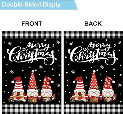 Set of 10 Gnome Seasonal Garden Flags,Double Sided 28 x 40 Inch Yard Flags,Large House Flags for outside, Christmas Spring Seasonal Flag for Outdoor,Holiday Garden Flags for All Seasons