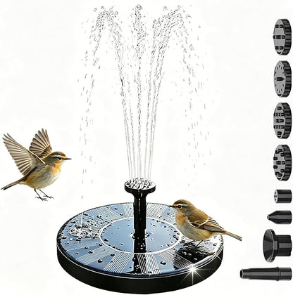 2026 Solar Fountain for Bird Bath, Floating Solar Water Fountain with 6 Nozzles, Solar Powered Fountain Pump for Garden, Pond, Pool, Patio, Outdoor Decor (1, 5.12")