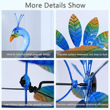 hogardeck Wind Spinner Outdoor, 60" Metal Peacock Wind Spinner with Heavy-Duty Stakes, Multi-Color 360° Rotating Wind Sculpture Kinetic Yard Art for Home Outside Garden Lawn Backyard Patio Decor