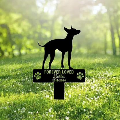 Custom Hairless Terrier Metal Memorial Garden Stake Personalized Pet Grave Marker Name Sign Remembrance Stake Decor Sympathy Dog Loss,Outdoor Statues for Yard Garden Lawn Patio Pathway Grave Gift.