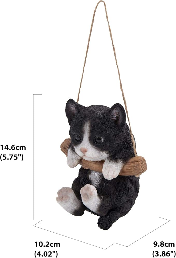 HI-LINE Hanging Kitten Outdoor Garden Statue - 5.5"
