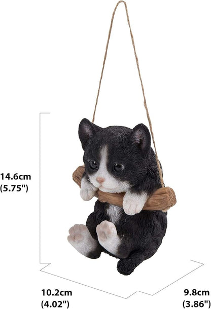 HI-LINE Hanging Kitten Outdoor Garden Statue - 5.5"