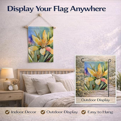 Caroline's Treasures New Mexico Yucca Flower in Watercolor Garden Flag Mailbox Flag Decorative Yard Flag Banner Outside Patio Artwork Yard Flower Beds, Garden Size, Multicolor