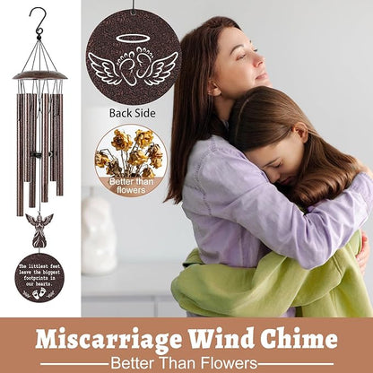 Miscarriage Gifts for Mothers - 36'' Miscarriage Memorial Wind Chimes for Women, Infant Baby Loss Keepsake Sympathy Memorial Bereavement Condolence Remembrance Gift, in Memory of Angel Baby