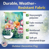 Caroline's Treasures Indiana Peonies in Watercolor House Flag Large Porch Sleeve Pole Decorative Outside Yard Banner Artwork Wall Hanging, Polyester, House Size, Multicolor